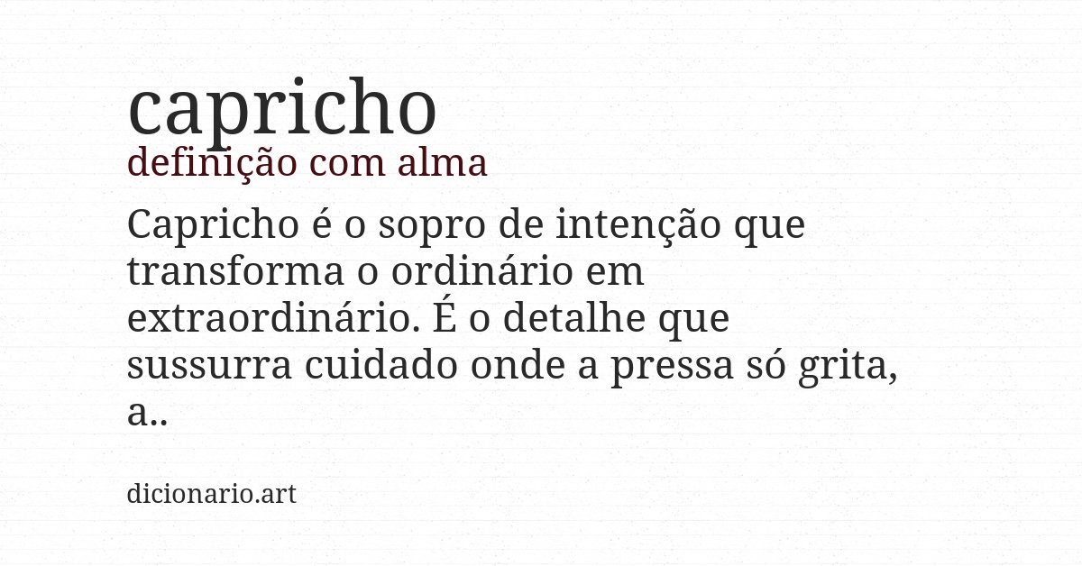 Definição com alma de capricho