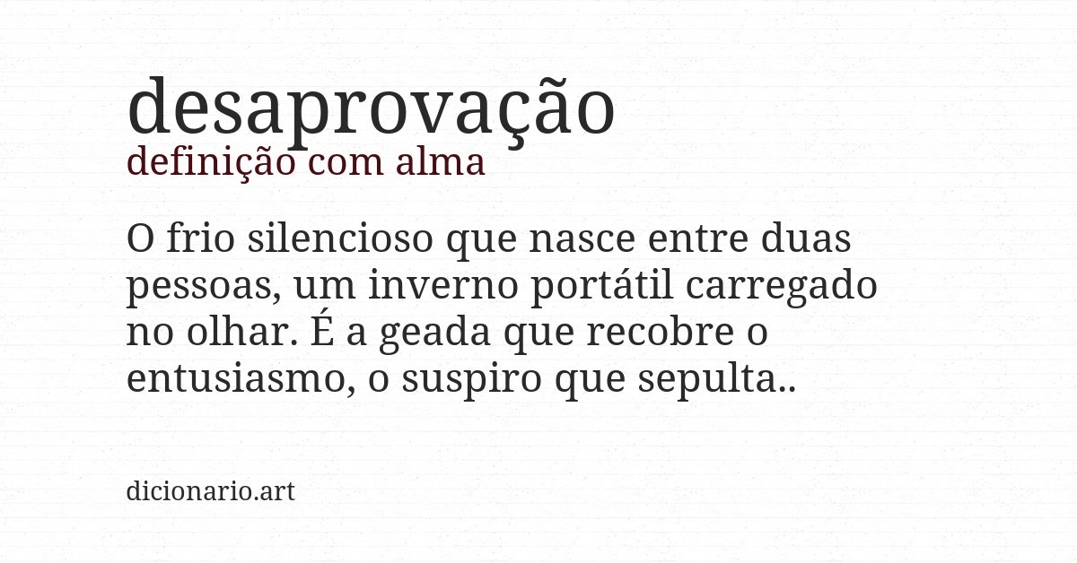 Definição com alma de desaprovação