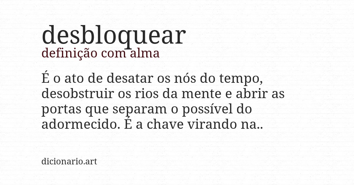 Definição com alma de desbloquear