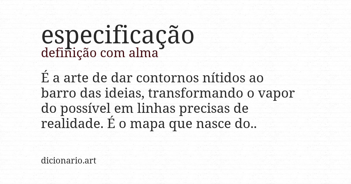 Definição com alma de especificação