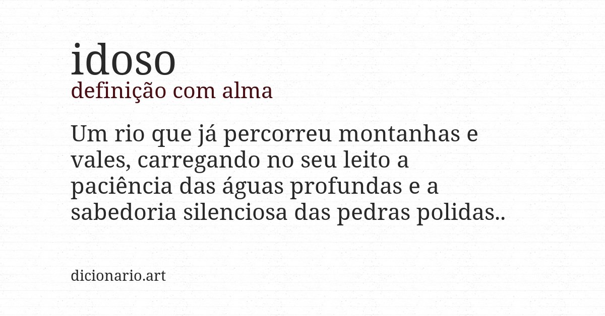 Definição com alma de idoso