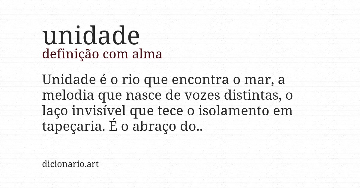 Definição com alma de unidade