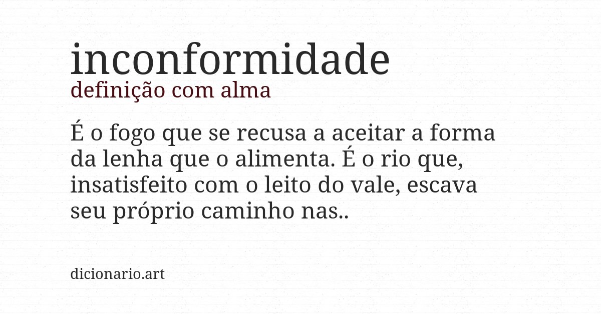 Definição com alma de inconformidade