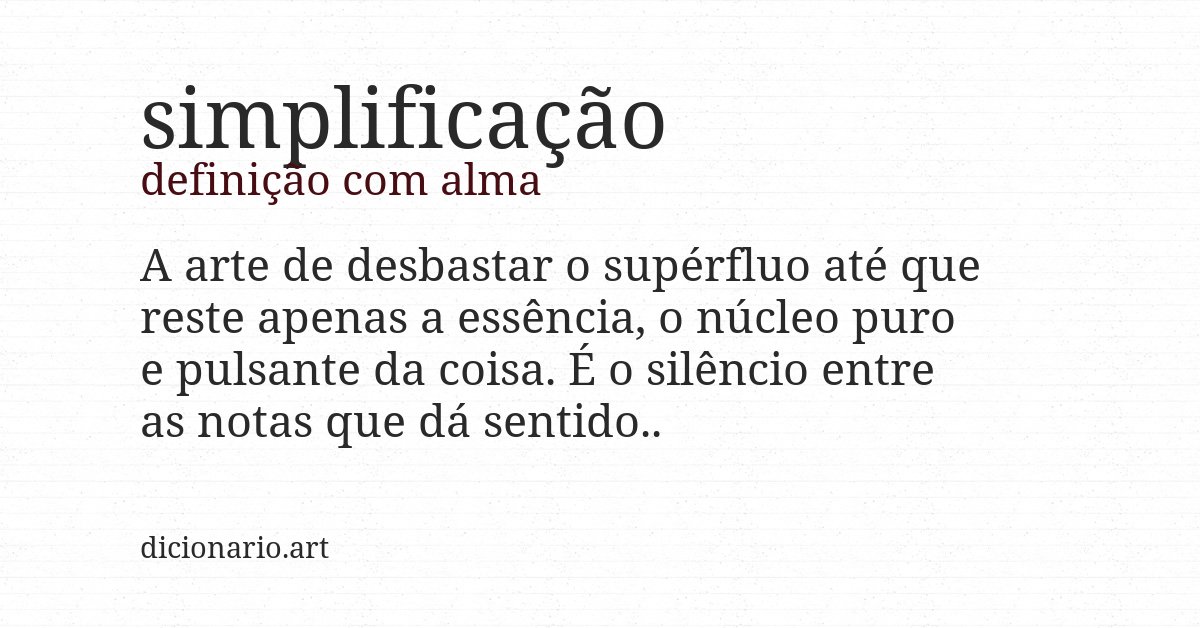 Definição com alma de simplificação