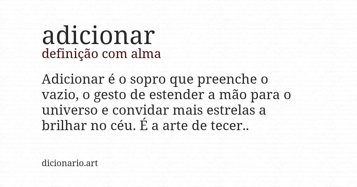 Definição com alma de adicionar