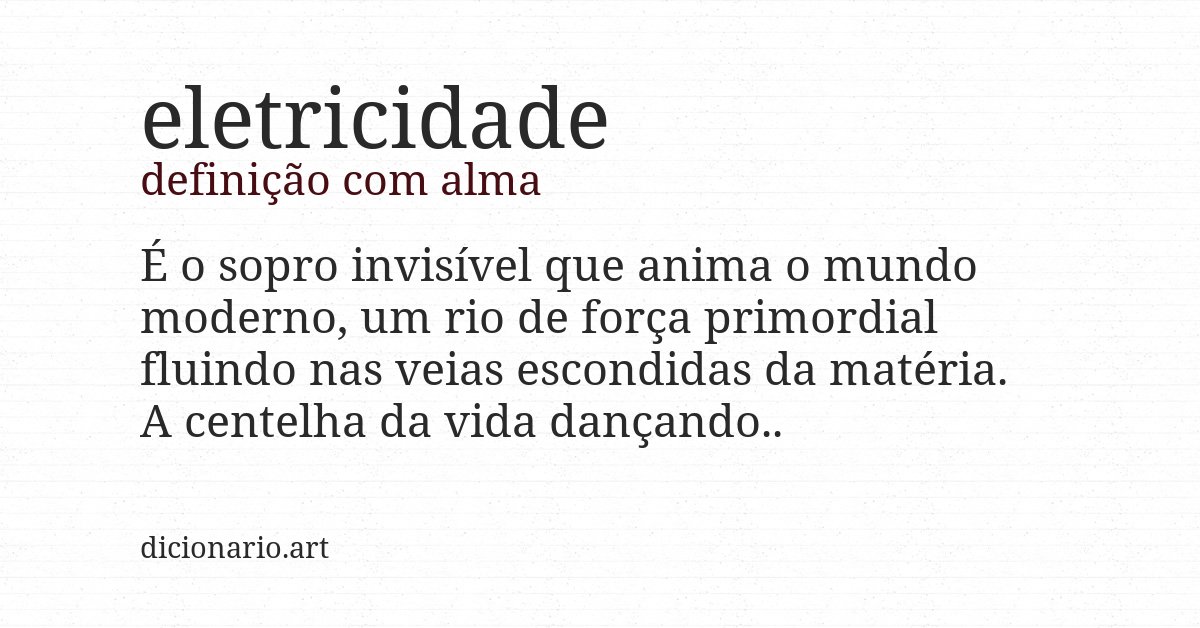 Definição com alma de eletricidade