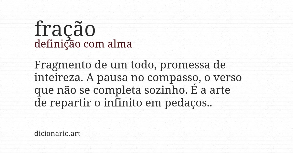 Definição com alma de fração