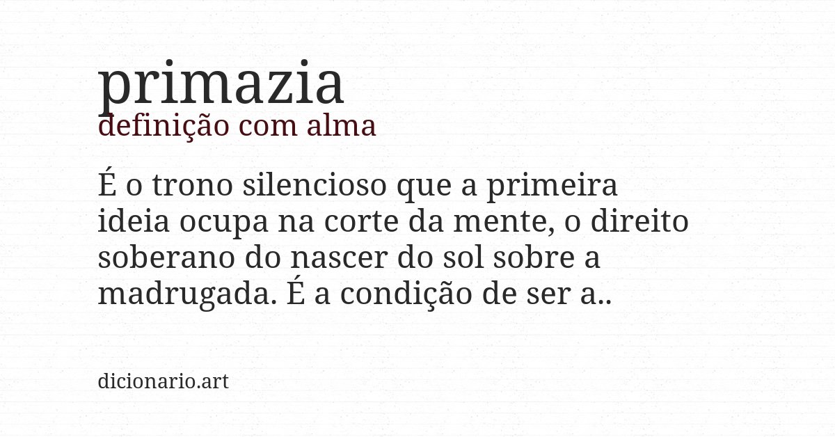 Definição com alma de primazia