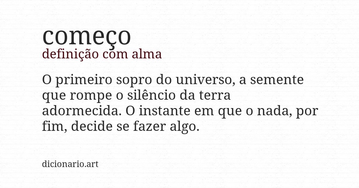 Definição com alma de começo