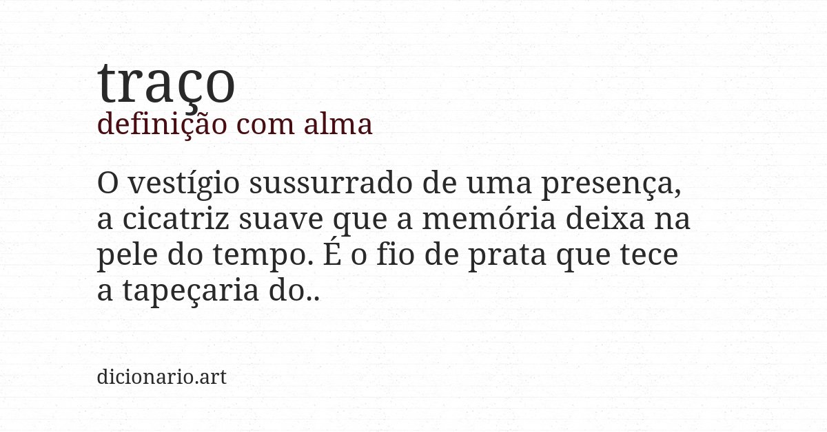 Definição com alma de traço