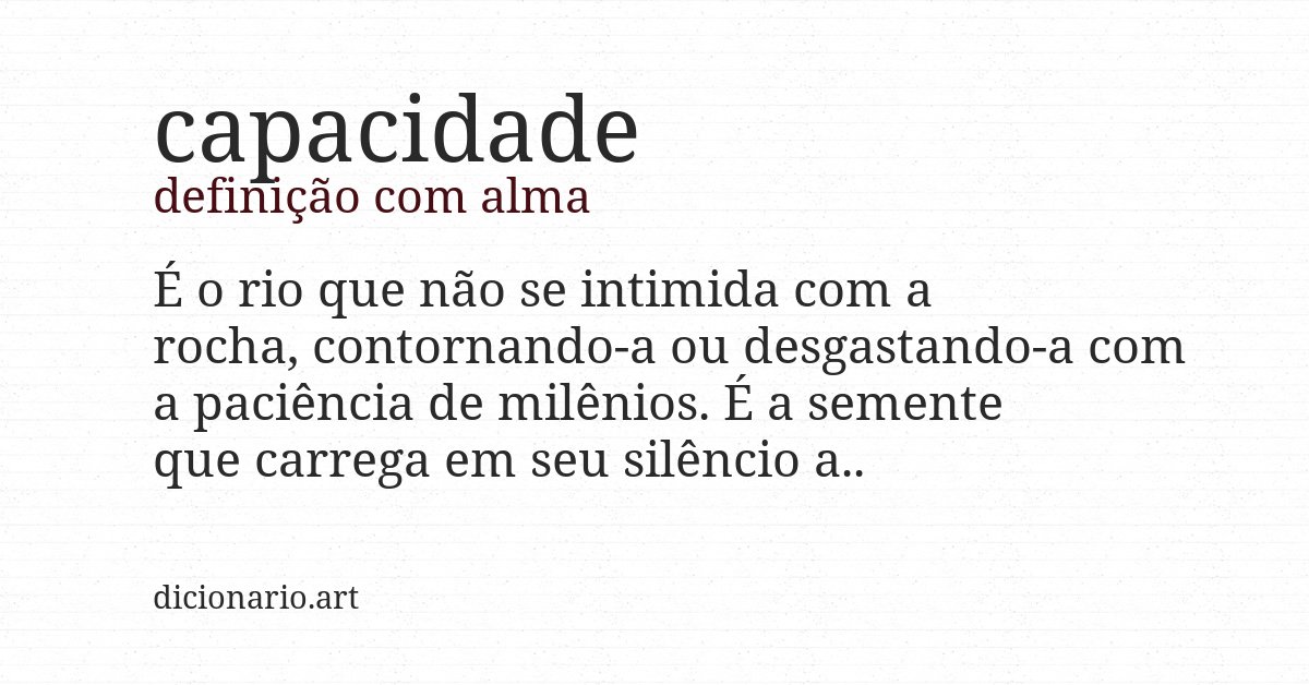 Definição com alma de capacidade