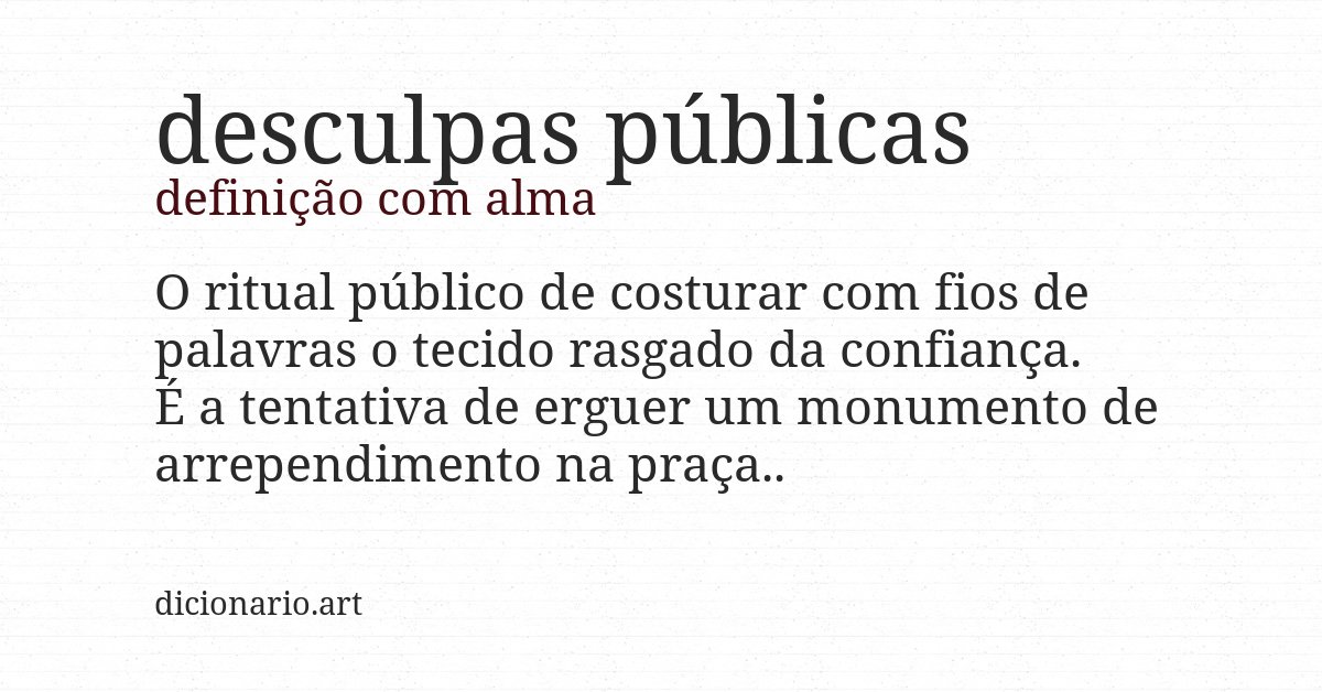 Definição com alma de desculpas públicas