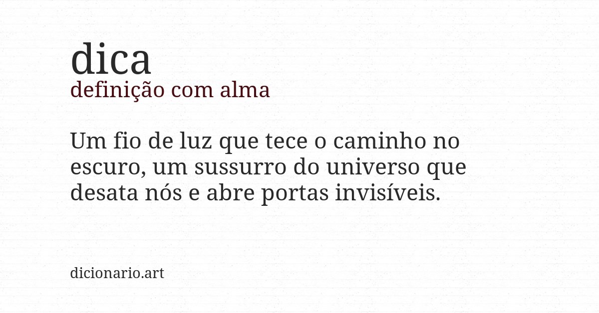 Definição com alma de dica