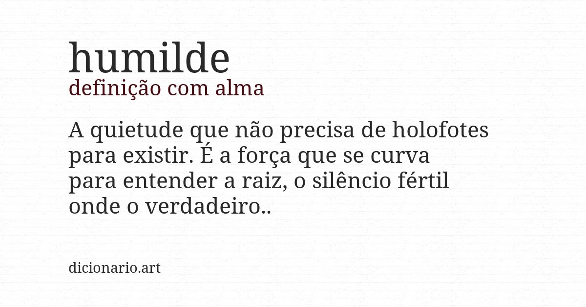 Definição com alma de humilde