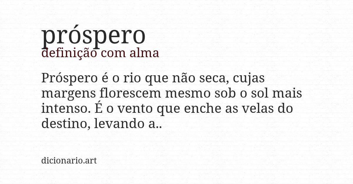 Definição com alma de próspero