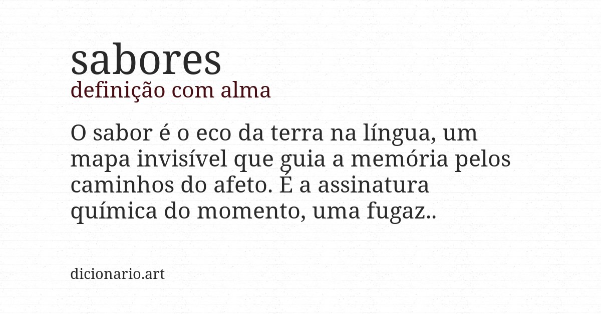 Definição com alma de sabores