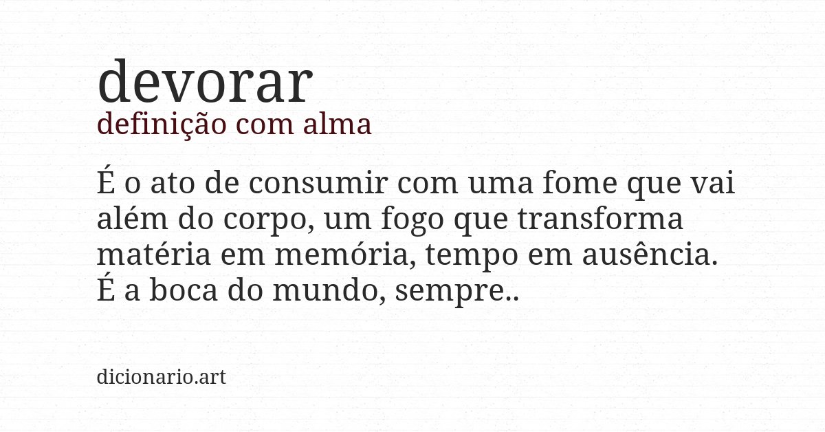 Definição com alma de devorar