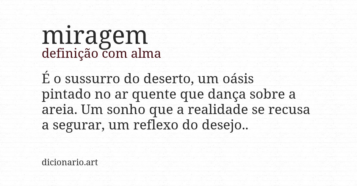 Definição com alma de miragem