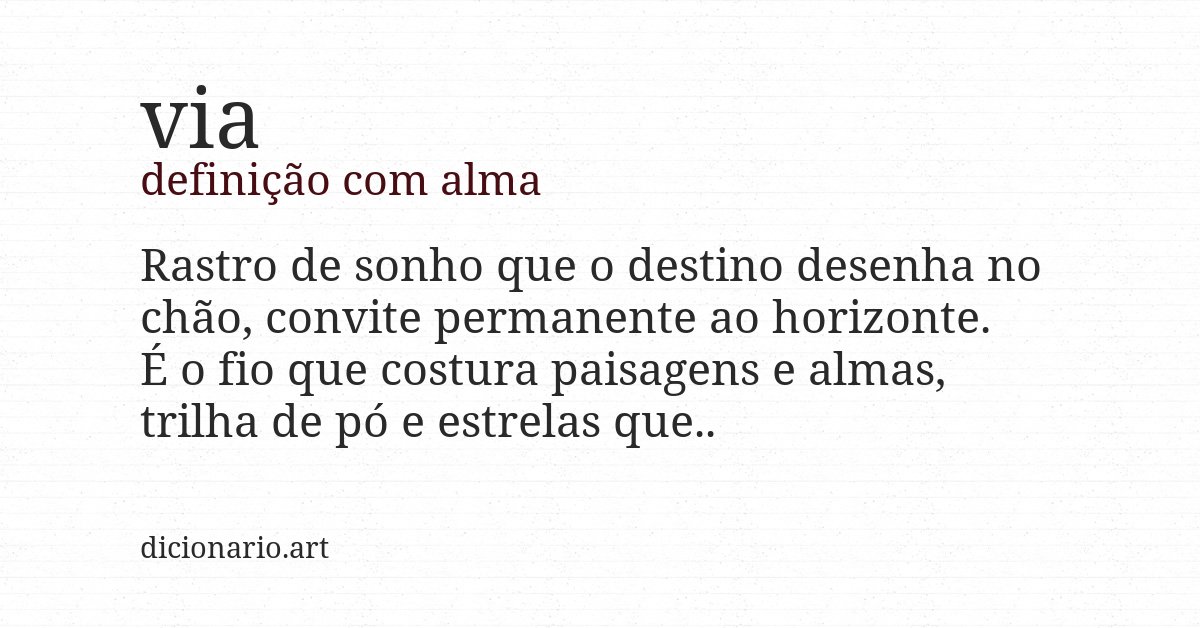 Definição com alma de via