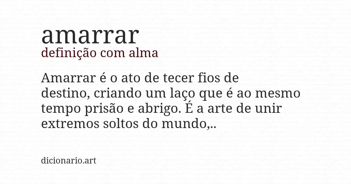 Definição com alma de amarrar