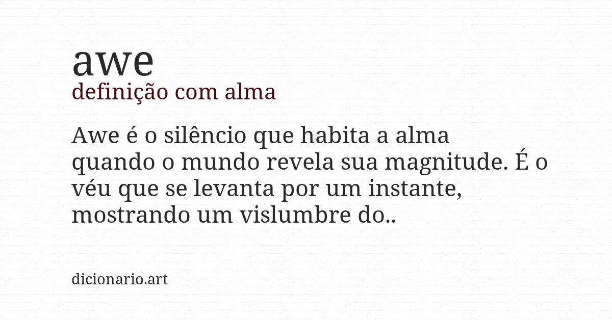 Definição com alma de awe