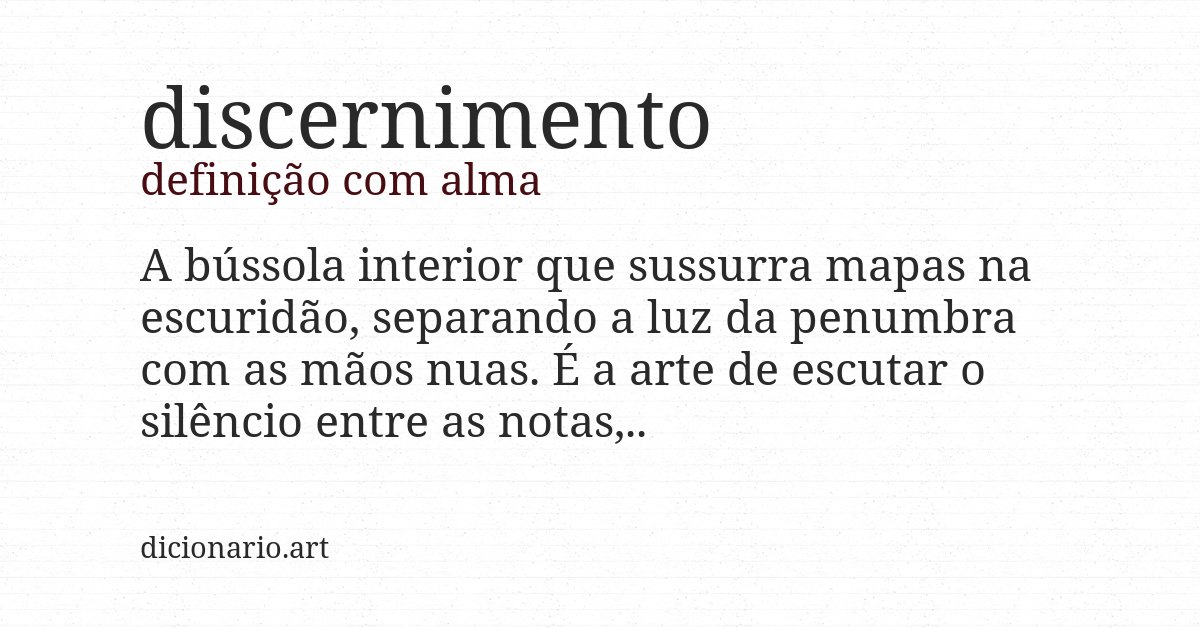 Definição com alma de discernimento