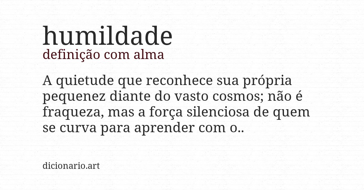 Definição com alma de humildade