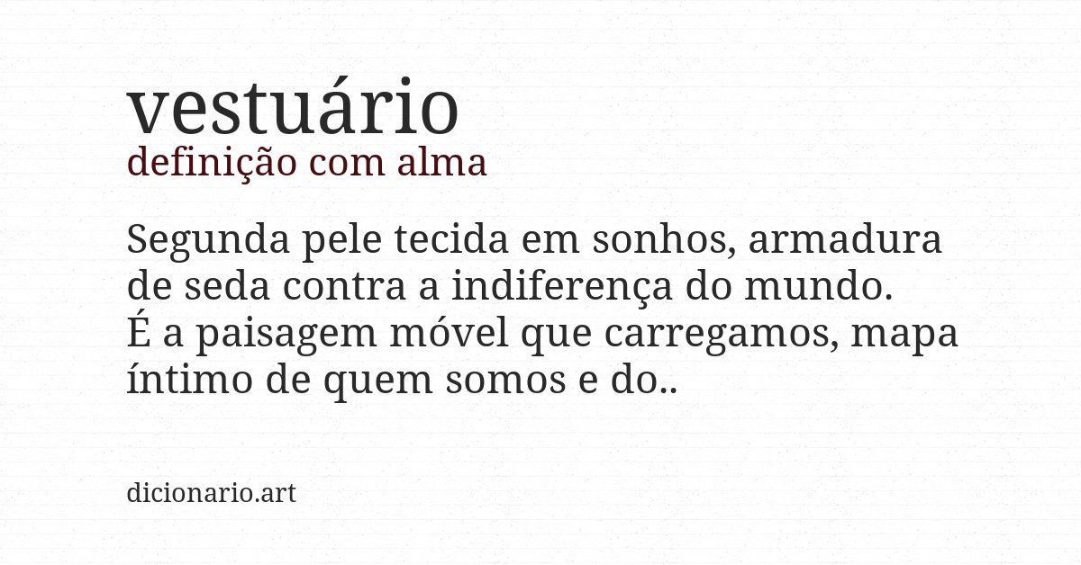 Definição com alma de vestuário