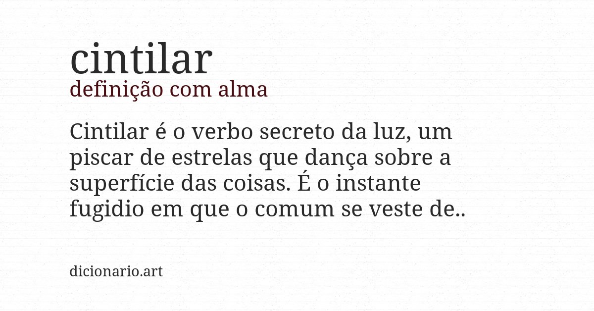 Definição com alma de cintilar