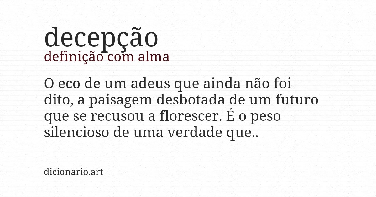 Definição com alma de decepção