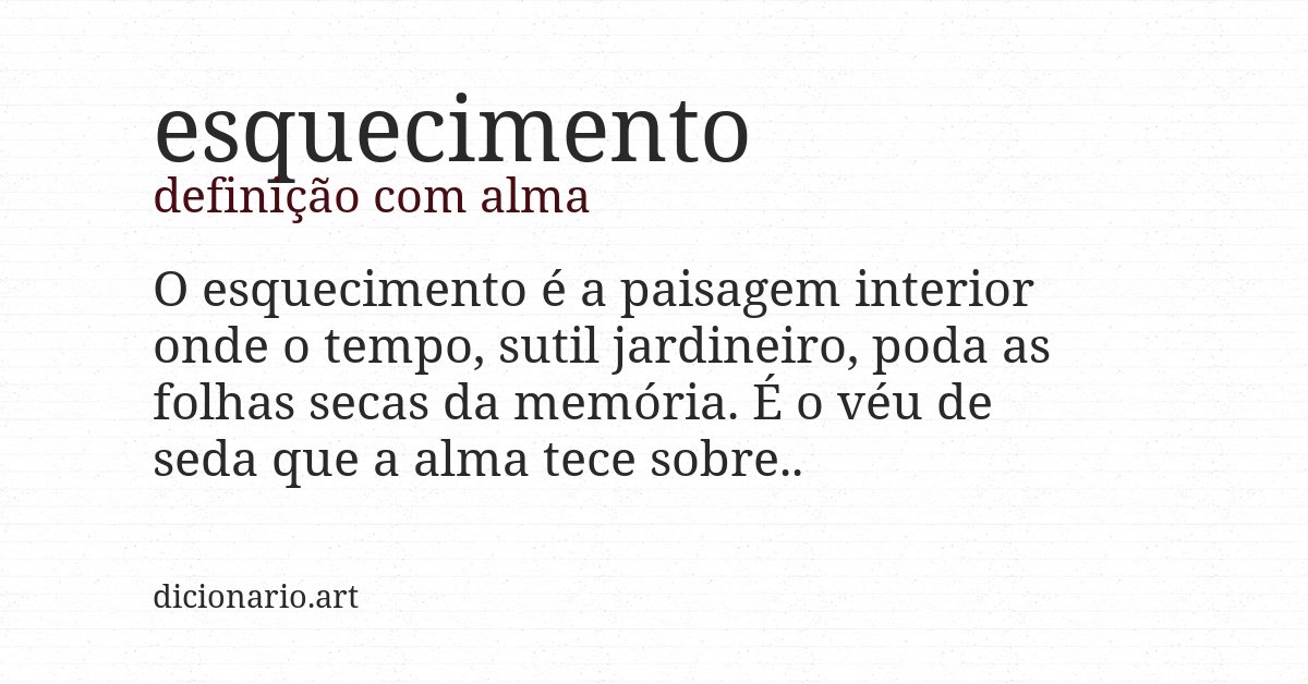 Definição com alma de esquecimento