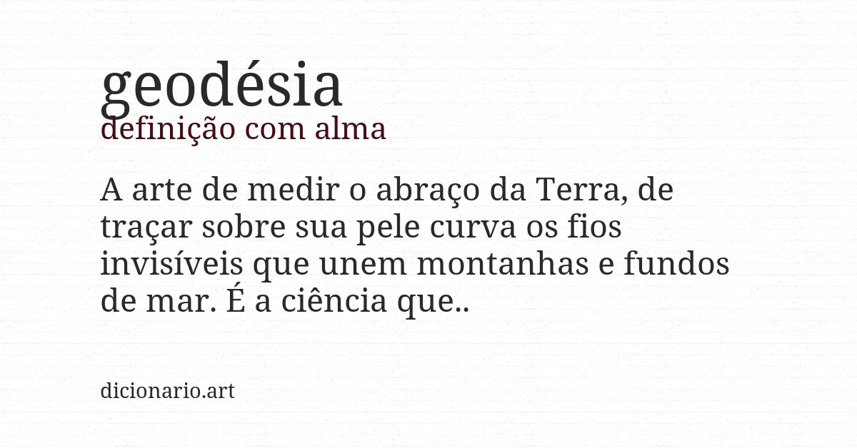 Definição com alma de geodésia