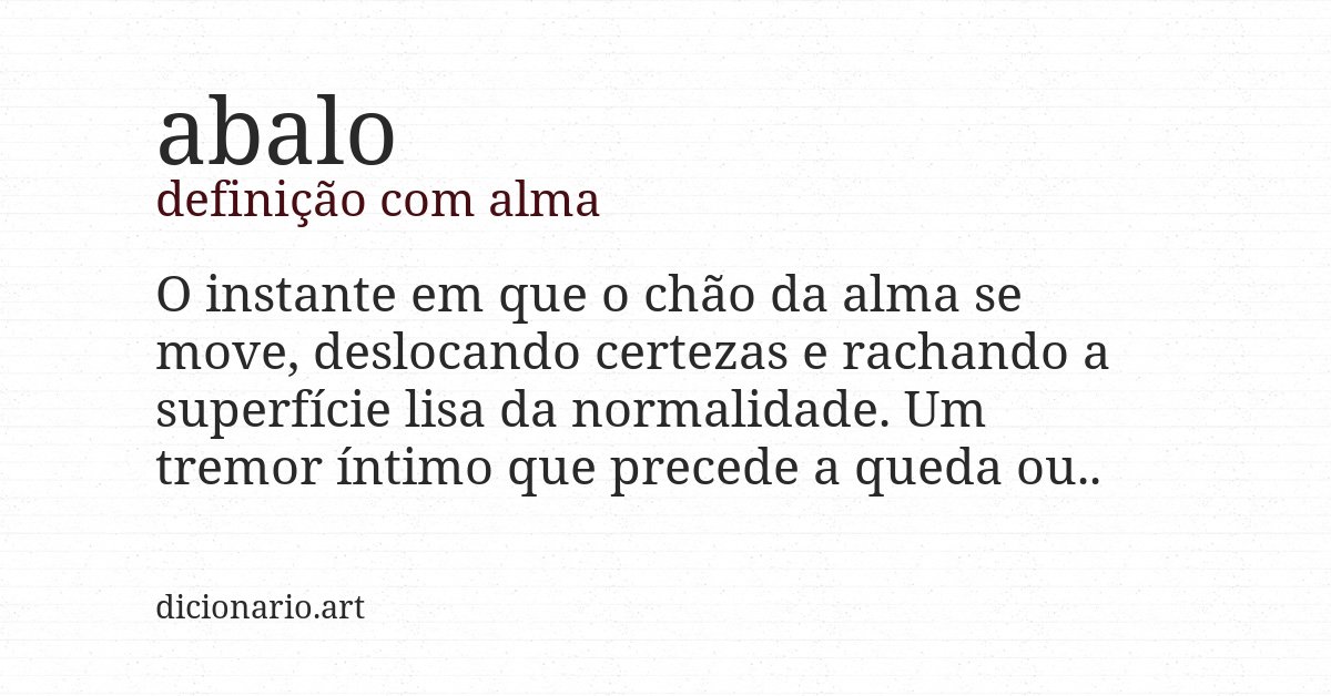 Definição com alma de abalo