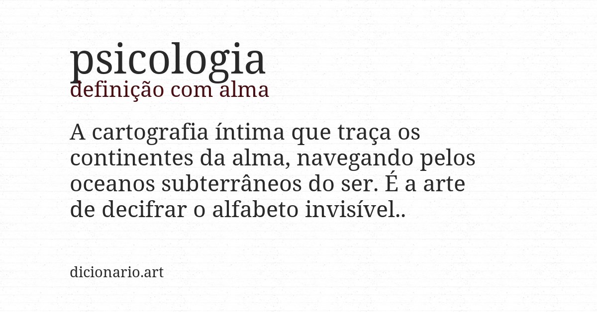 Definição com alma de psicologia