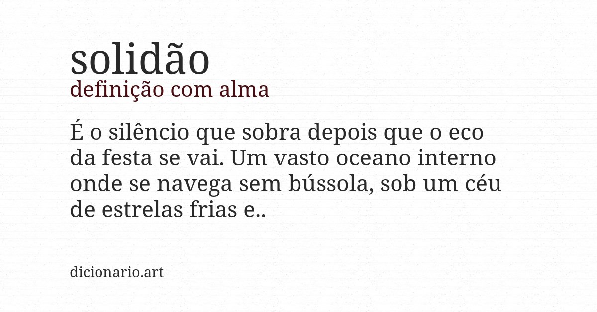 Definição com alma de solidão