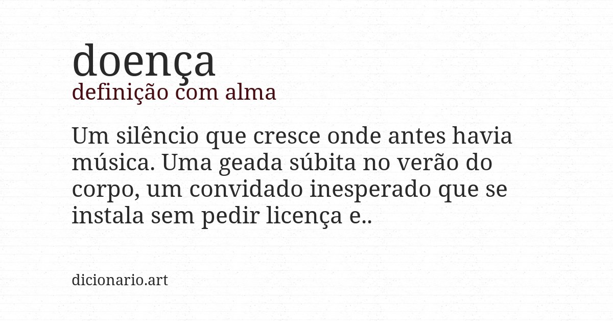 Definição com alma de doença