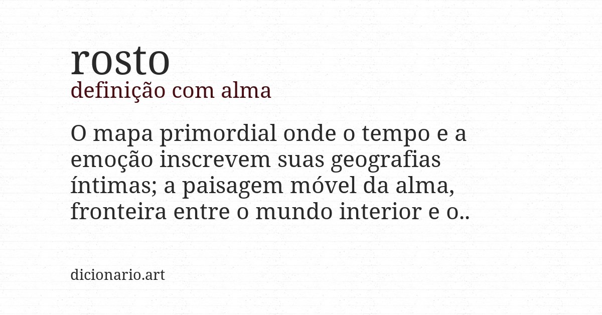 Definição com alma de rosto