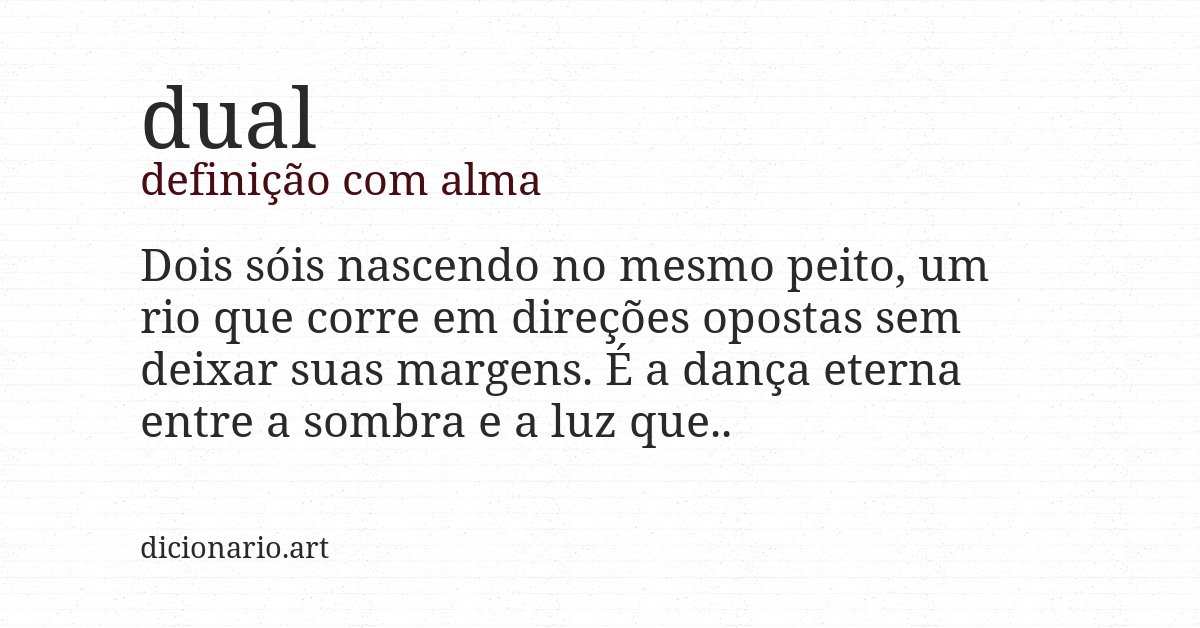 Definição com alma de dual