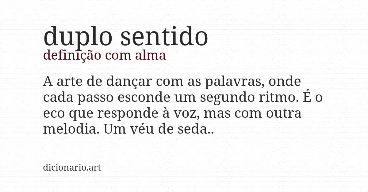 Definição com alma de duplo sentido