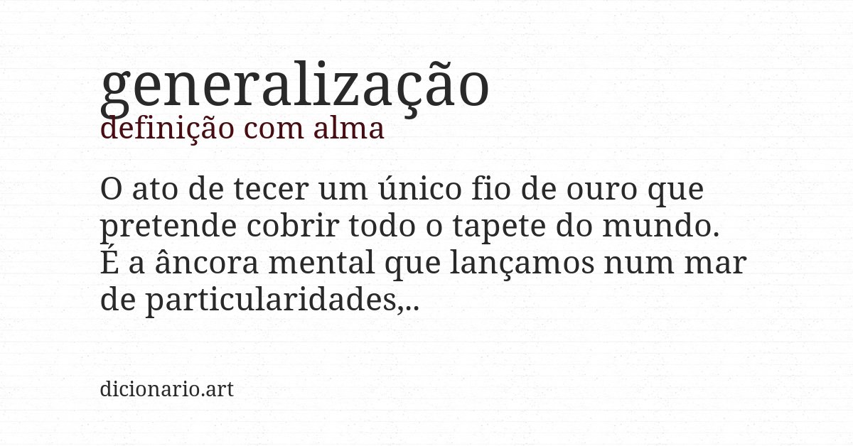 Definição com alma de generalização