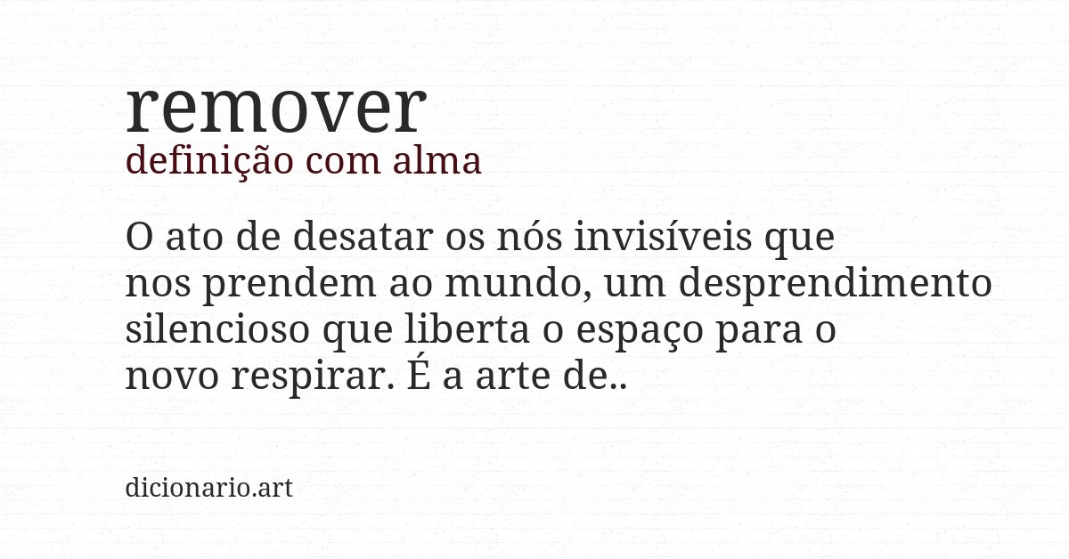 Definição com alma de remover