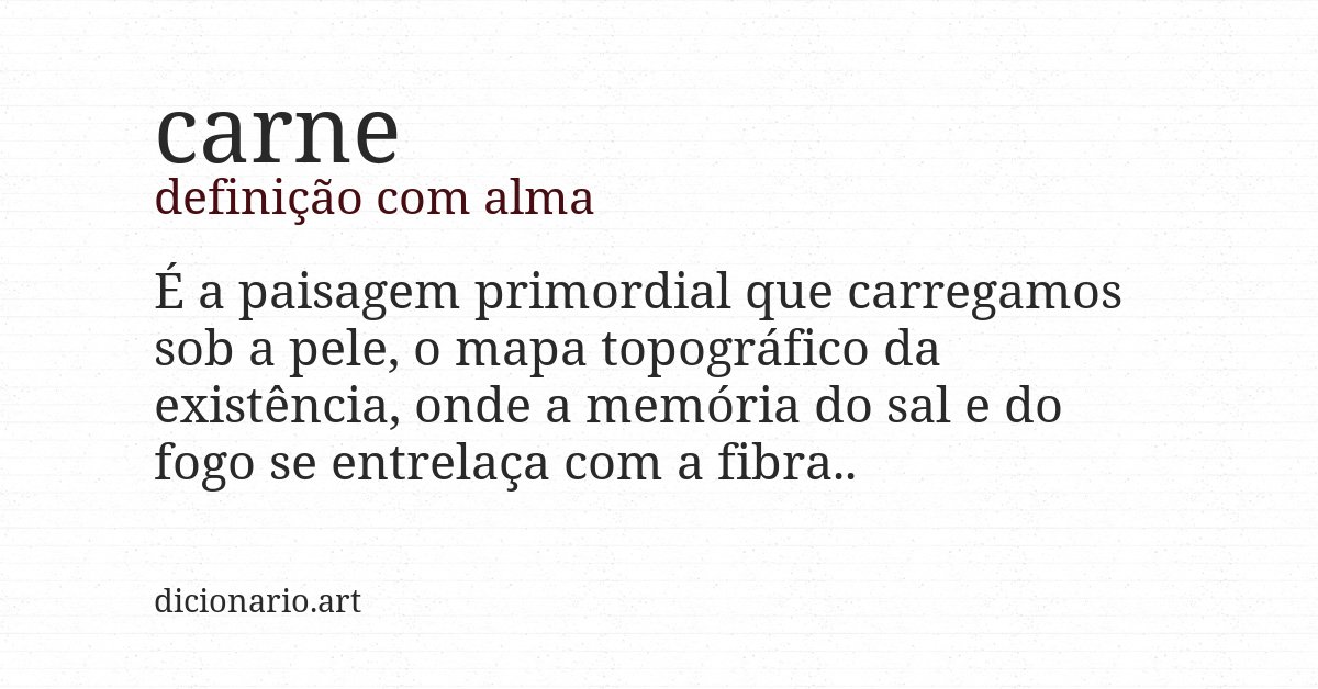 Definição com alma de carne