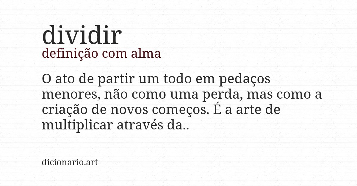 Definição com alma de dividir