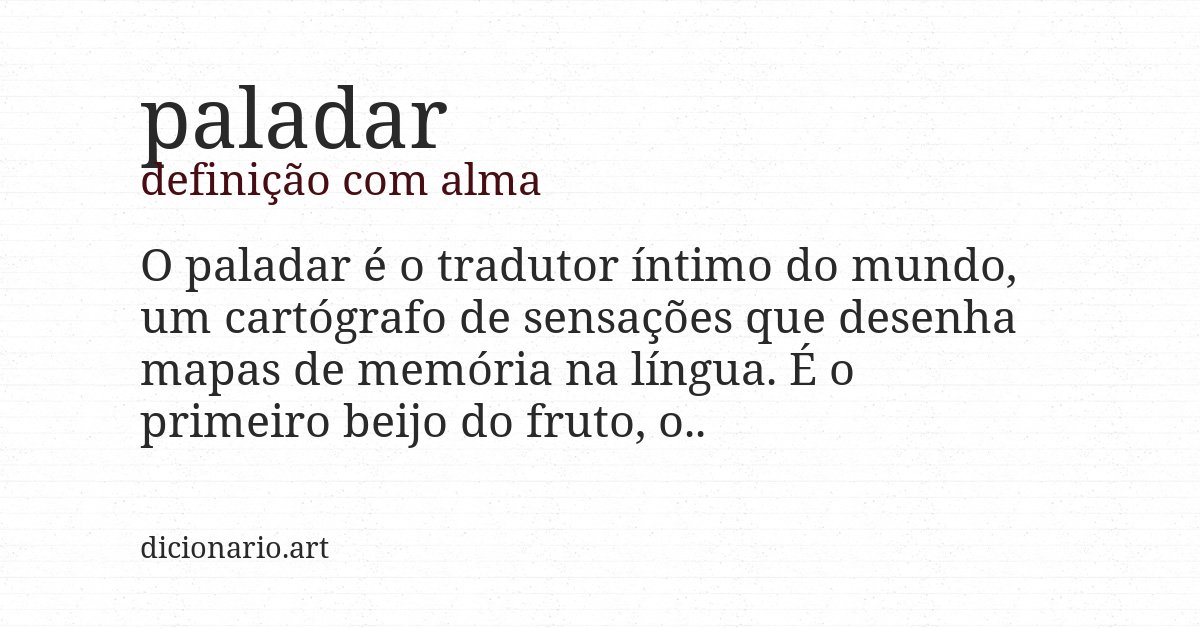 Definição com alma de paladar