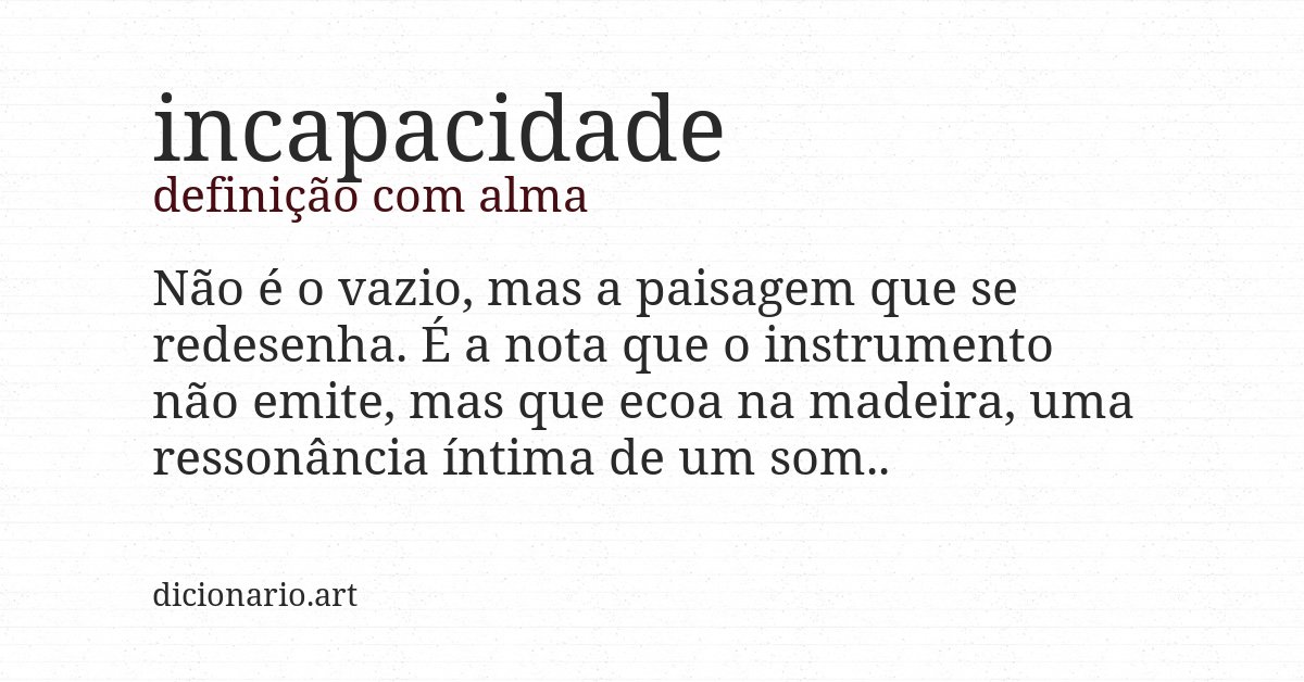 Definição com alma de incapacidade