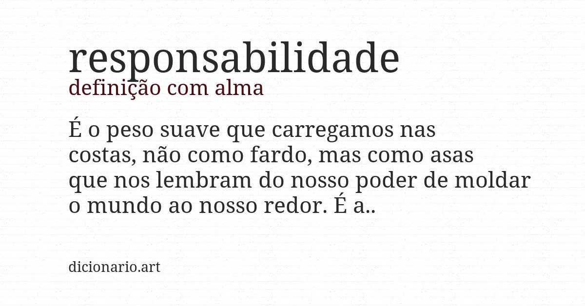 Definição com alma de responsabilidade