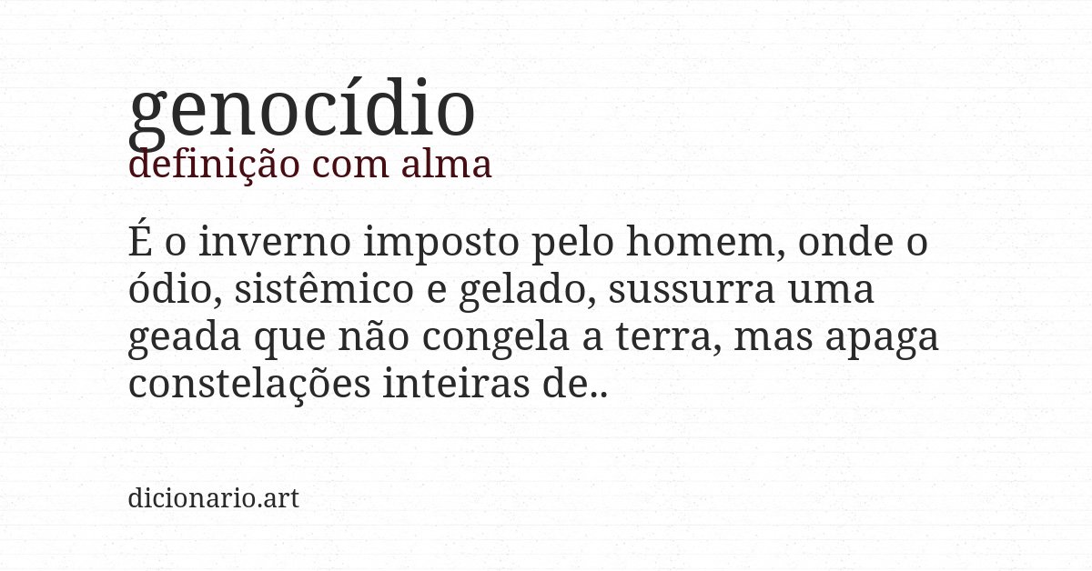 Definição com alma de genocídio