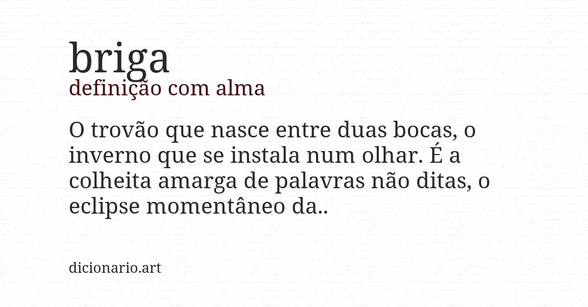 Definição com alma de briga