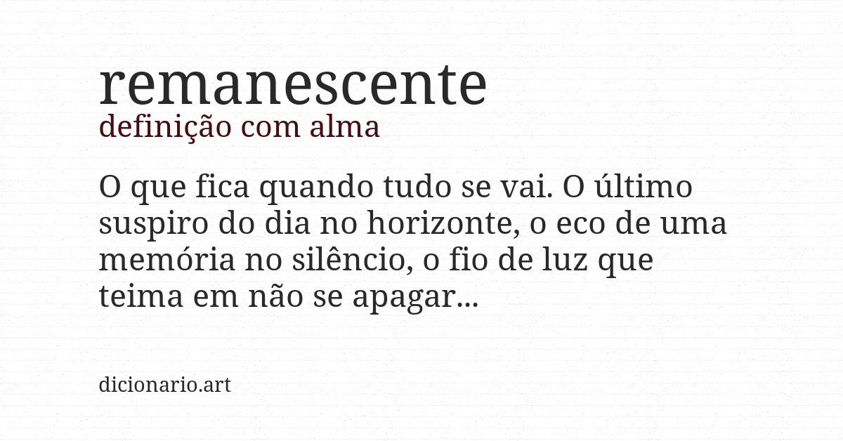 Definição com alma de remanescente