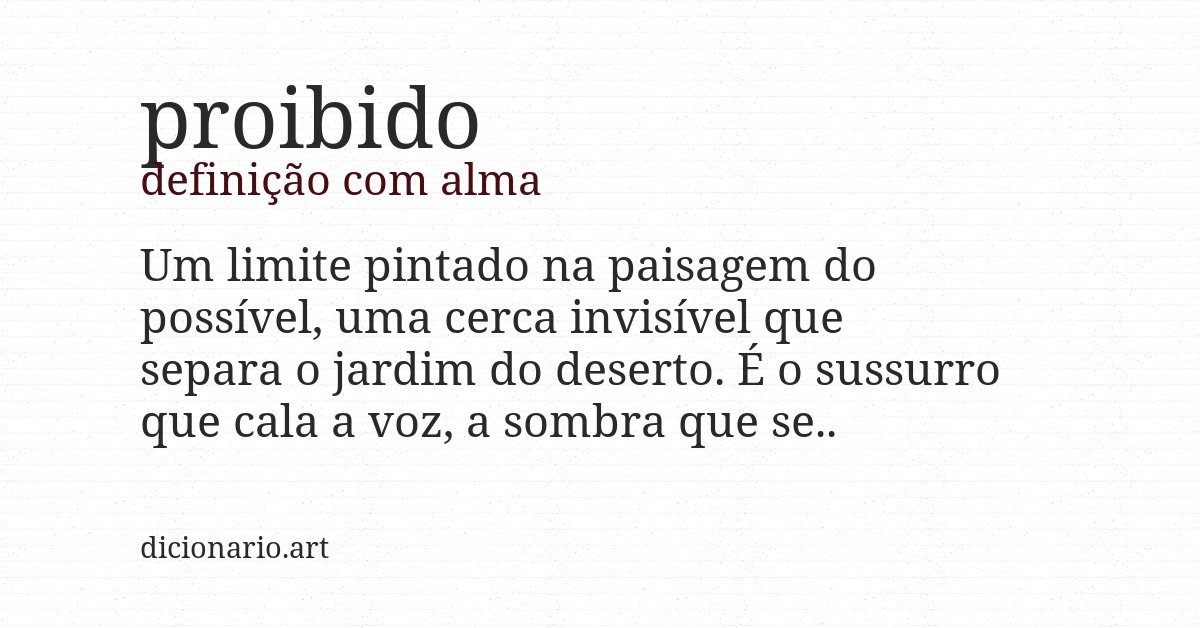 Definição com alma de proibido